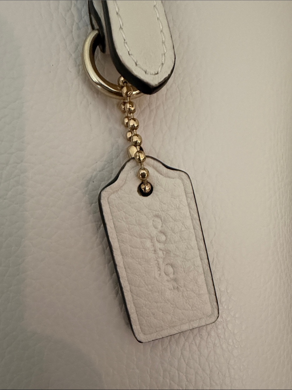 Coach Cream Leather Tote with Gold Hardware - Picture 3 of 16